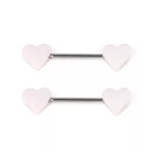 Brat Glitter Heart Nipple Barbells - 14 Gauge at Spencer's
