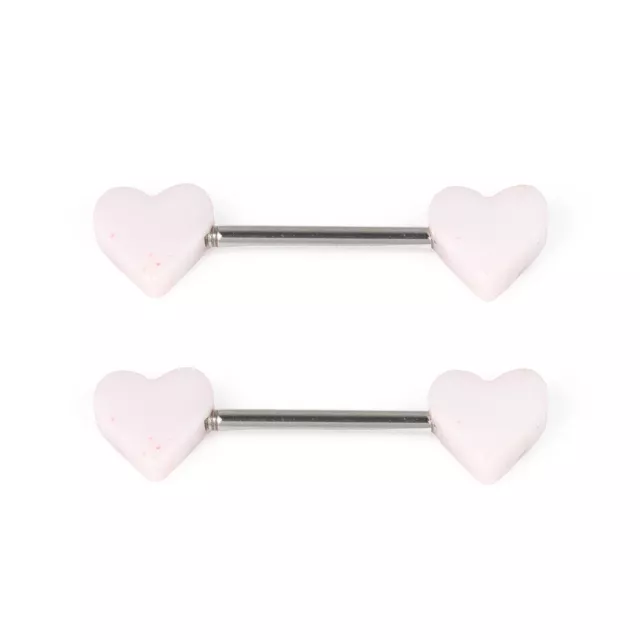 Brat Glitter Heart Nipple Barbells - 14 Gauge at Spencer's