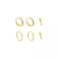 Goldtone CZ Titanium Nose Hoops and Pins 6 Pack - 20 Gauge at Spencer's