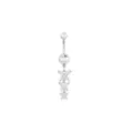 CZ Silvertone Butterfly Dangle Belly Ring - 14 Gauge at Spencer's