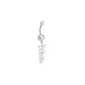 CZ Silvertone Butterfly Dangle Belly Ring - 14 Gauge at Spencer's