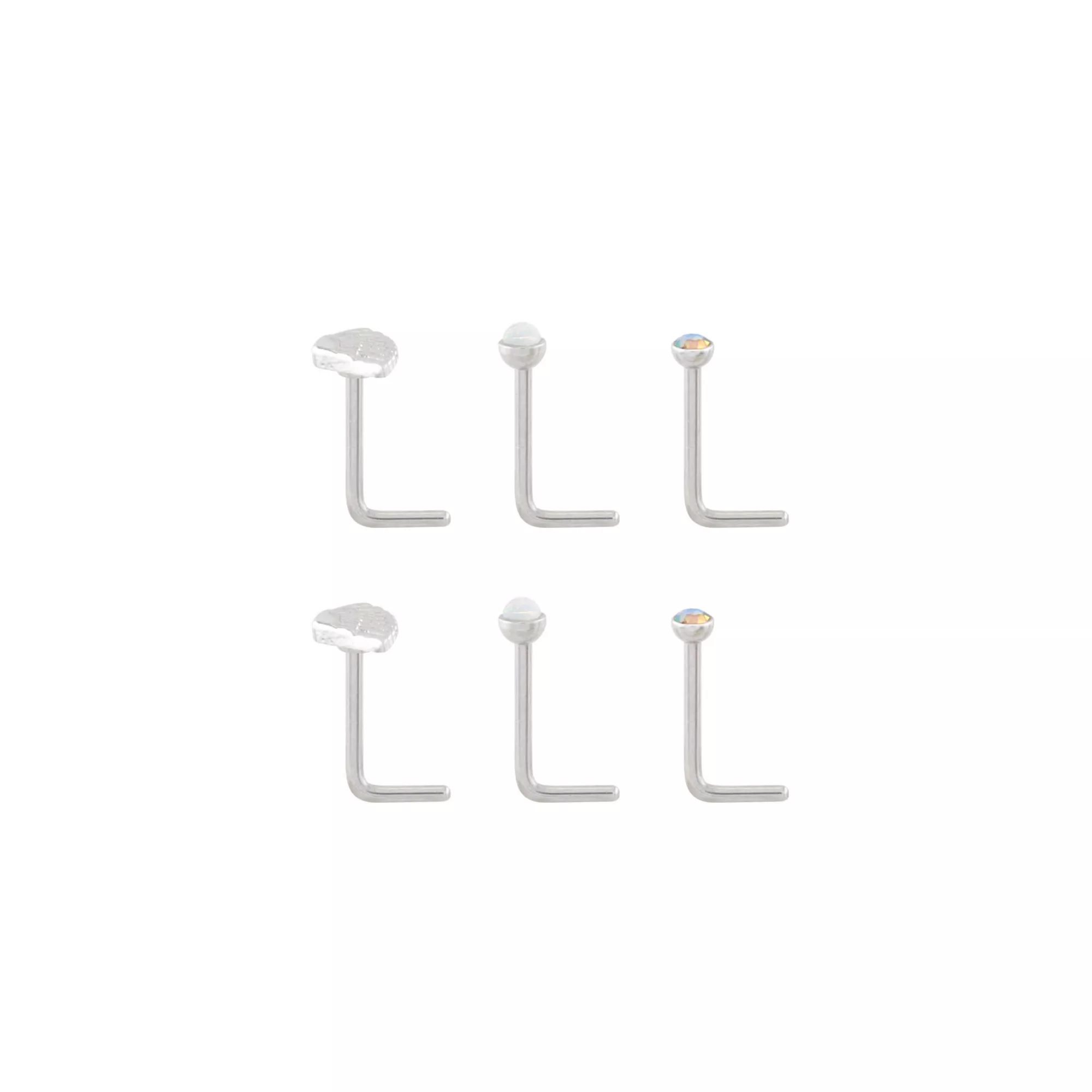 Multi-Pack CZ Wings L-Bend Nose Rings at Spencer's