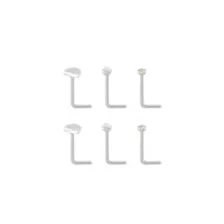 Multi-Pack CZ Wings L-Bend Nose Rings at Spencer's