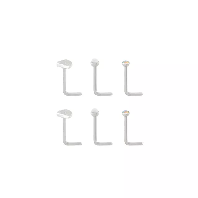 Multi-Pack CZ Wings L-Bend Nose Rings at Spencer's