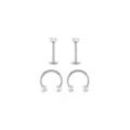 Multi-Pack Prong CZ Titanium Horseshoe Rings and Labret Lip Rings 2 Pair - 16 Gauge at Spencer's