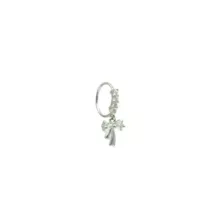 Silvertone CZ Dangle Bow Hinge Hoop - 20 Gauge at Spencer's