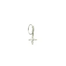 Silvertone CZ Marquis Gems Dangle Hinge Hoop - 20 Gauge at Spencer's