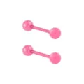 Glow in the Dark Pink Bioflex Acrylic Barbells - 14 Gauge at Spencer's