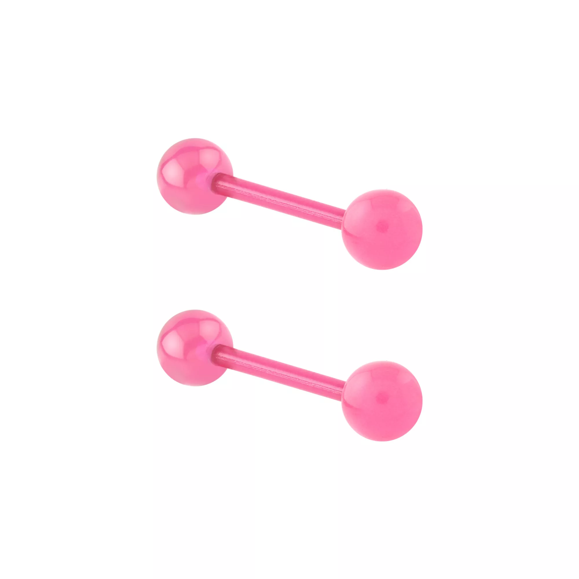 Glow in the Dark Pink Bioflex Acrylic Barbells - 14 Gauge at Spencer's