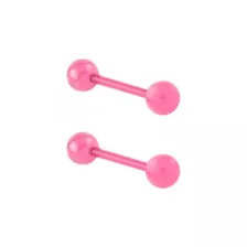 Glow in the Dark Pink Bioflex Acrylic Barbells - 14 Gauge at Spencer's