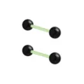 Glow in the Dark Black and Clear Bioflex Acrylic Barbells - 14 Gauge at Spencer's