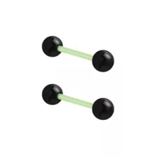 Glow in the Dark Black and Clear Bioflex Acrylic Barbells - 14 Gauge at Spencer's
