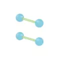 Glow in the Dark Blue and Green Bioflex Acrylic Barbells - 14 Gauge at Spencer's