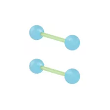 Glow in the Dark Blue and Green Bioflex Acrylic Barbells - 14 Gauge at Spencer's