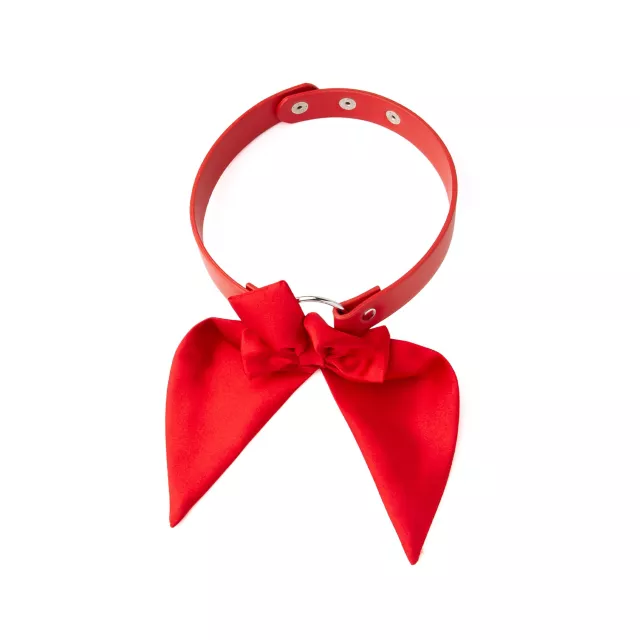 Red Oversized Bow Choker Necklace at Spencer's