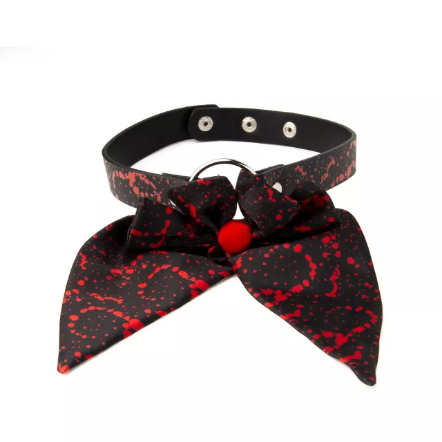 Blood Splatter Oversized Bow Choker Necklace at Spencer's