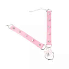 Pink Spiked Heart Bell Choker Necklace at Spencer's
