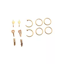 Multi-Pack CZ Goldplated Heart Hoop Nose Ring 12 Pack - 20 Gauge at Spencer's