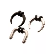 Multi-Pack Silvertone Black Clear Pinchers 3 Pack - 10 Gauge at Spencer's