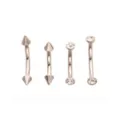 Multi-Pack Silver Spiked Vertical Labrets 4 Pack - 16 Gauge at Spencer's