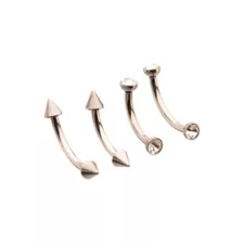 Multi-Pack Silver Spiked Vertical Labrets 4 Pack - 16 Gauge at Spencer's
