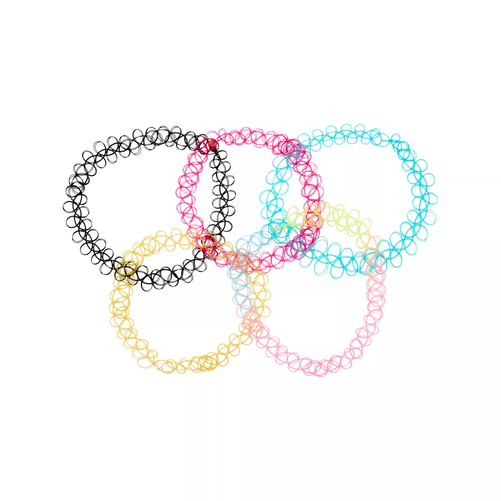 Multi-Pack Blue Multi-Color Tattoo Choker Necklaces - 5 Pack at Spencer's