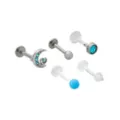 Multi-Pack Blue Moon Labret Lip Rings 5 Pack - 16 Gauge at Spencer's
