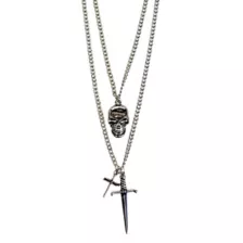 Multi-Pack Skull and Crosses Chain Necklaces - 2 Pack at Spencer's