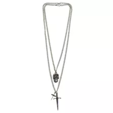 Multi-Pack Skull and Crosses Chain Necklaces - 2 Pack at Spencer's
