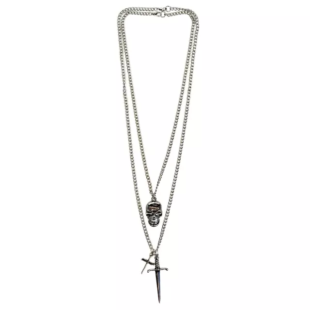 Multi-Pack Skull and Crosses Chain Necklaces - 2 Pack at Spencer's