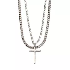 Silvertone Dual Row Cross Pendant Necklace at Spencer's