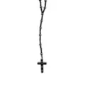 Black Rosary Cross Pendant Necklace at Spencer's