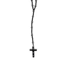 Black Rosary Cross Pendant Necklace at Spencer's