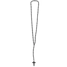 Black Rosary Cross Pendant Necklace at Spencer's
