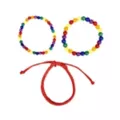 Multi-Pack Rainbow Gay Pride Braided Cord and Beaded Bracelets - 3 Pack at Spencer's