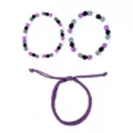 Multi-Pack Asexual Pride Braided Cord and Beaded Bracelets - 3 Pack at Spencer's