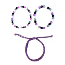 Multi-Pack Asexual Pride Braided Cord and Beaded Bracelets - 3 Pack at Spencer's