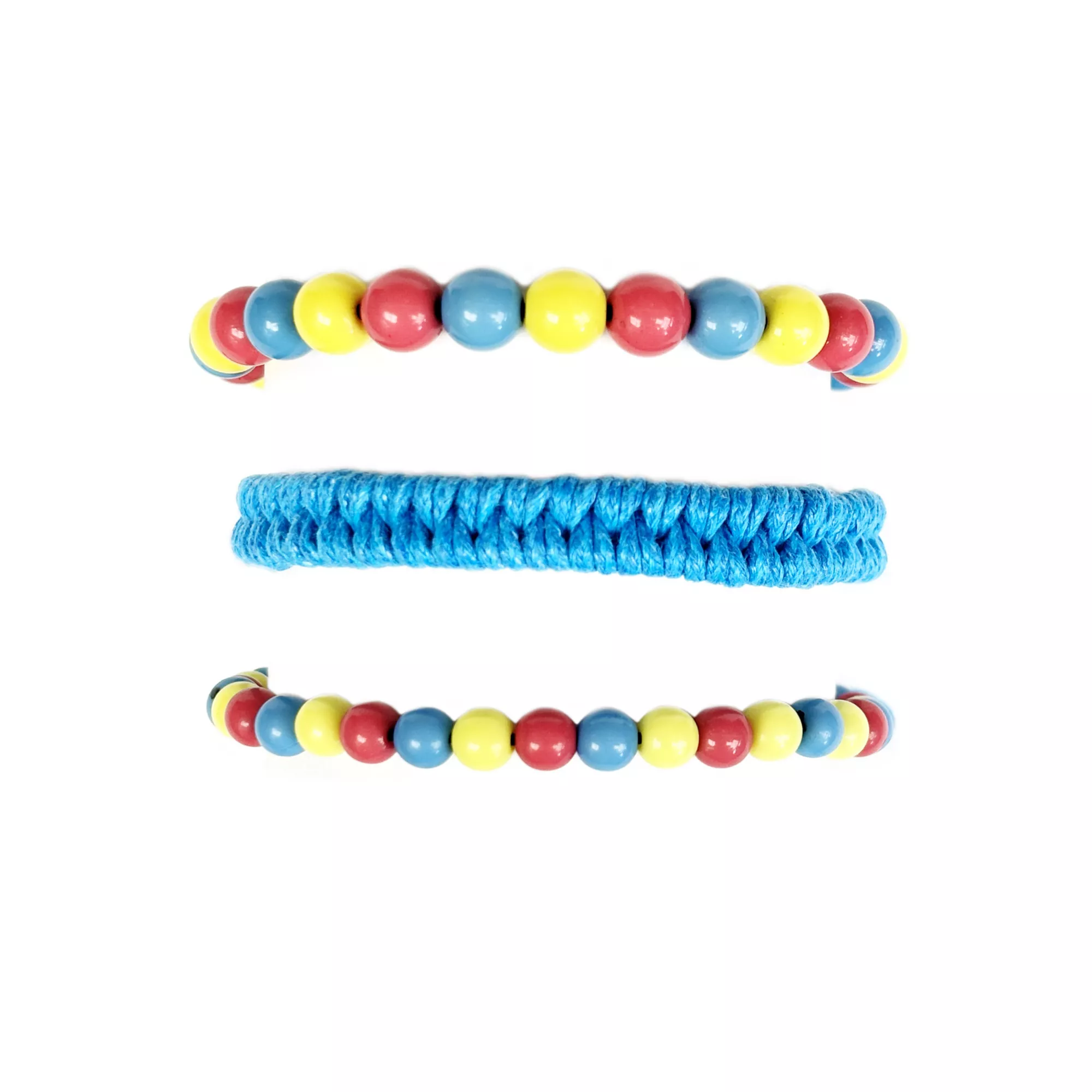 Multi-Pack Pansexual Pride Braided Cord and Beaded Bracelets - 3 Pack at Spencer's