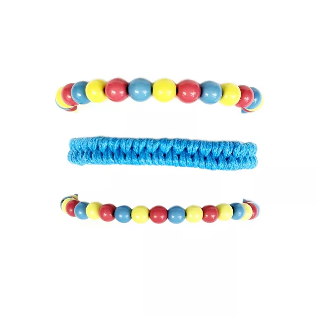 Multi-Pack Pansexual Pride Braided Cord and Beaded Bracelets - 3 Pack at Spencer's
