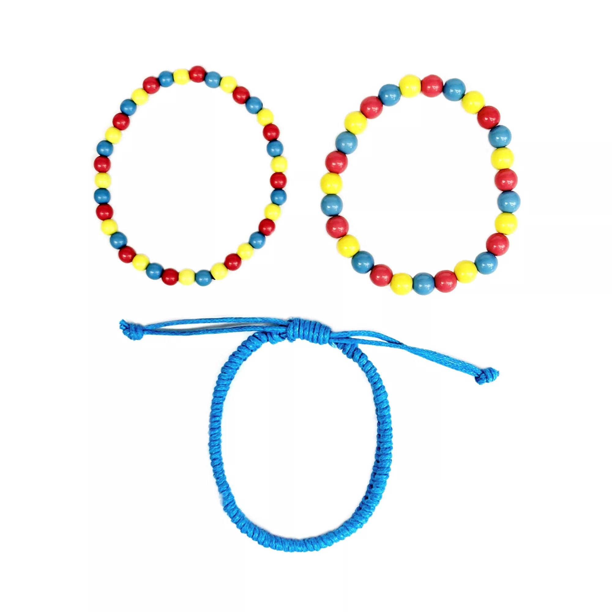 Multi-Pack Pansexual Pride Braided Cord and Beaded Bracelets - 3 Pack at Spencer's