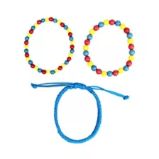 Multi-Pack Pansexual Pride Braided Cord and Beaded Bracelets - 3 Pack at Spencer's