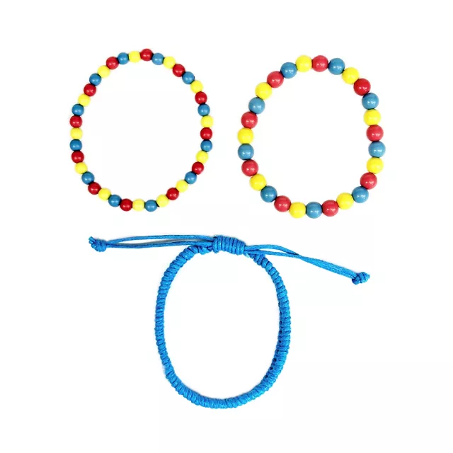 Multi-Pack Pansexual Pride Braided Cord and Beaded Bracelets - 3 Pack at Spencer's