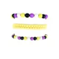 Multi-Pack Nonbinary Pride Braided Cord and Beaded Bracelets - 3 Pack at Spencer's