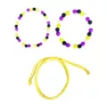 Multi-Pack Nonbinary Pride Braided Cord and Beaded Bracelets - 3 Pack at Spencer's