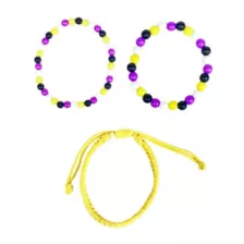Multi-Pack Nonbinary Pride Braided Cord and Beaded Bracelets - 3 Pack at Spencer's