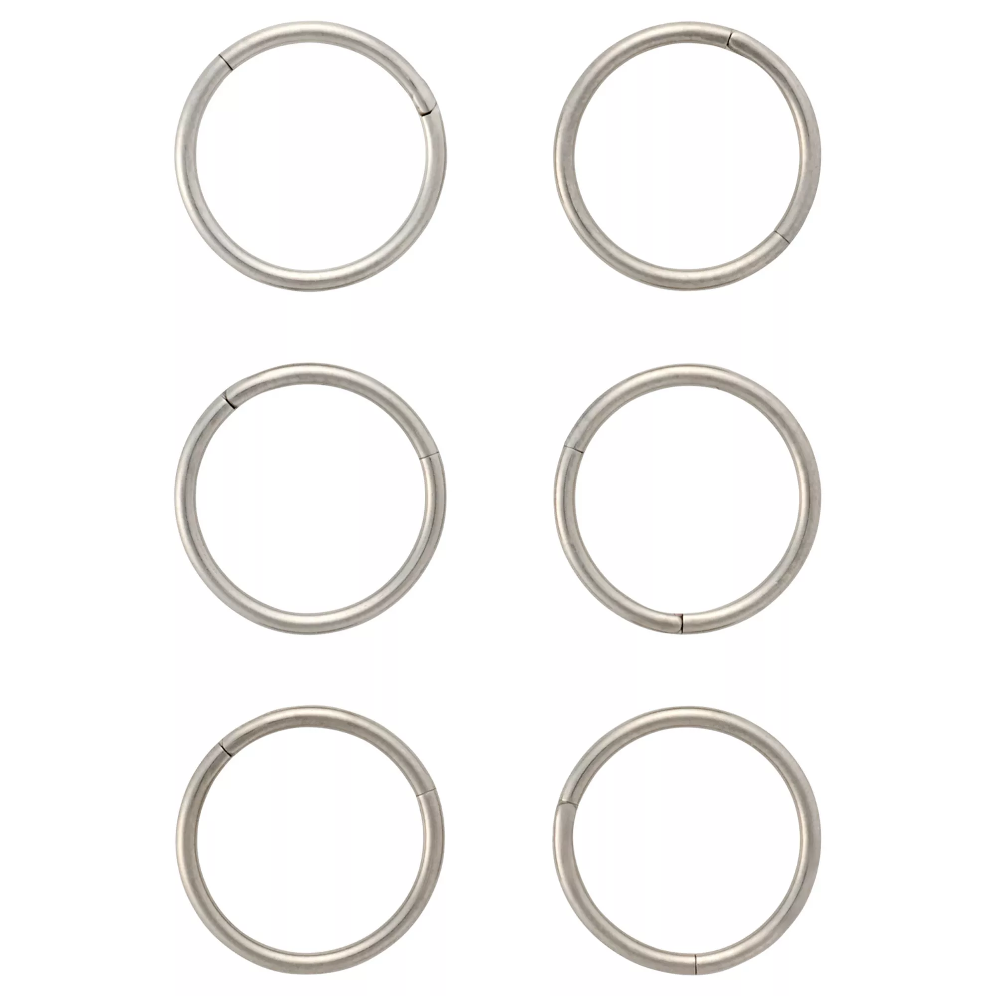 Multi-Pack Silver-Plated Titanium Hinged Hoops 6 Pack - 20 Gauge at Spencer's