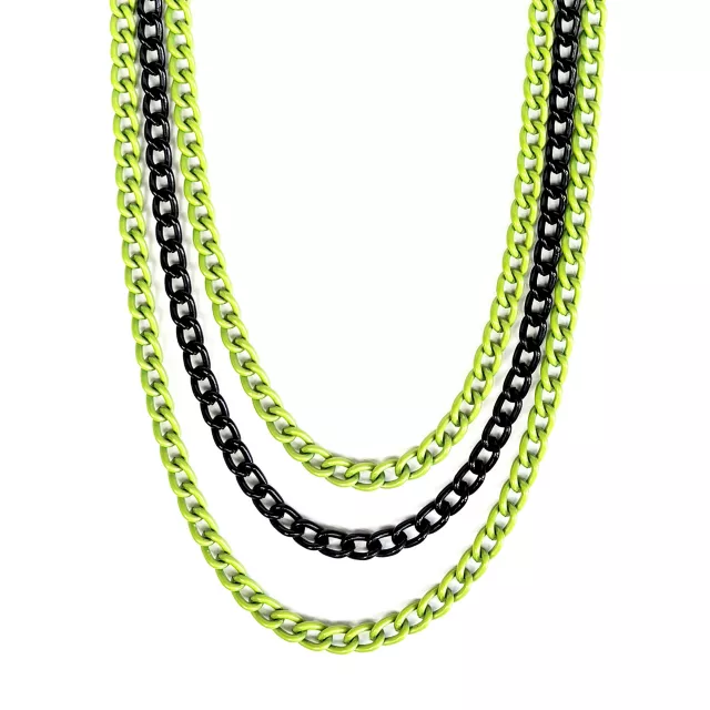 Black and Green Triple Row Wallet Chain at Spencer's