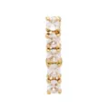 Round Prong CZ Goldtone Titanium Bar Belly Ring - 14 Gauge at Spencer's