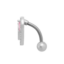 Pink CZ Heart Butterfly Titanium Belly Ring - 14 Gauge at Spencer's