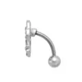 CZ Devil Horned Heart Belly Ring - 14 Gauge at Spencer's
